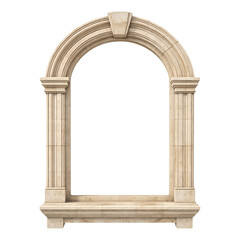 Fototapeta premium Ornate stone archway isolated on transparent background