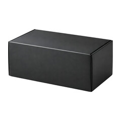 Naklejka premium Black rectangular box presentation on transparent background
