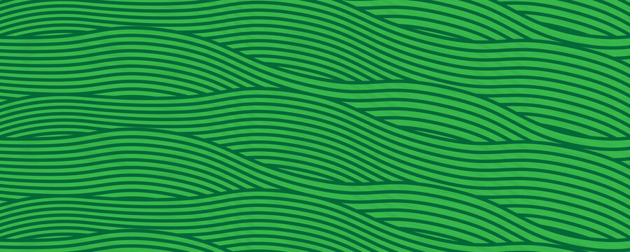 Seamless green vineyard pattern with organic wavy lines of grape fields. Eco‑friendly farm texture, abstract striped landscape, natural agriculture background, botanical vector design for rustic decor