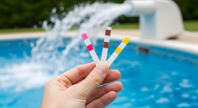Pool test strips for water quality analysis