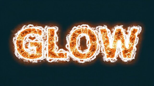 A vibrant video showcasing the word 'GLOW' in a stunning light effect