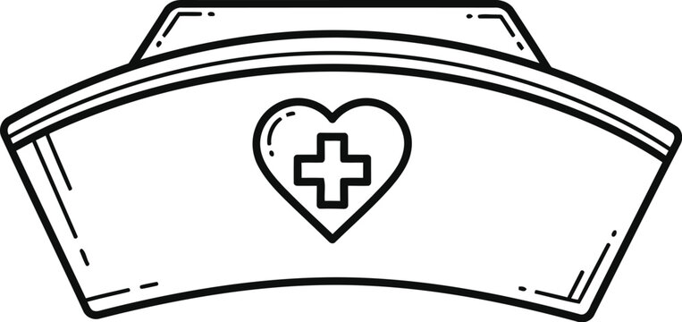 Nurse cap with heart design symbolizing care and compassion in healthcare profession