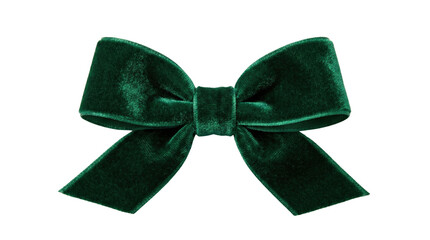 Obraz premium Elegant dark green velvet bow on transparent background