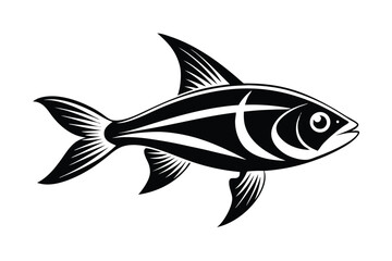 Fototapeta premium neon tetra silhouette line art vector illustration
