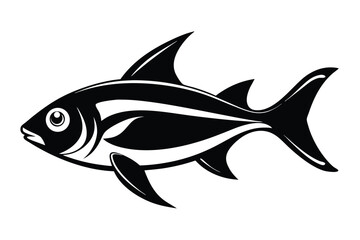 Obraz premium neon tetra silhouette line art vector illustration