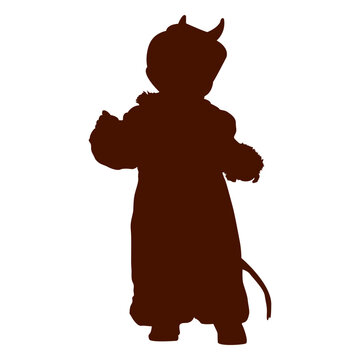 Child devil Halloween costume silhouette