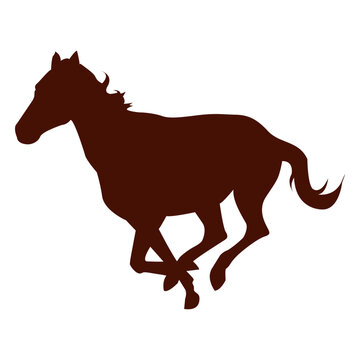 Running farm horse silhouette