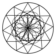 Fototapeta premium Sacred geometry with flower