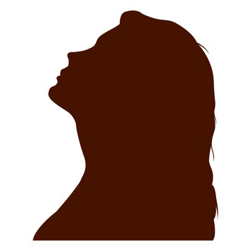 Woman profile silhouette up