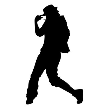 Boy break dancing silhouette