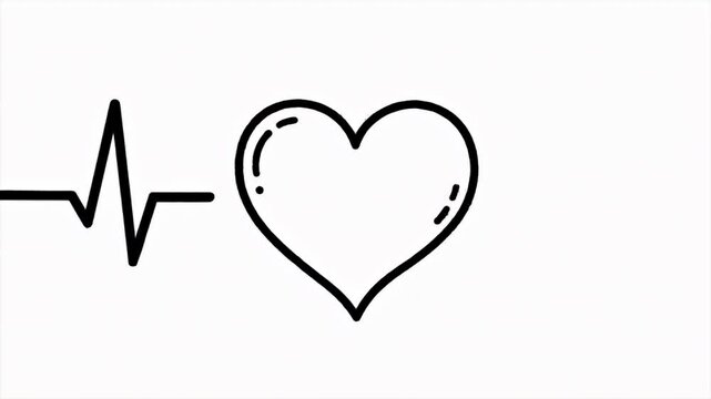 ECG heart symbol with a clean and modern design, representing life, health, and well-being