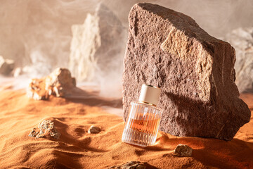 Beautiful amber perfume as the aroma of a hot desert.