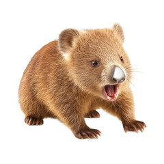 Fototapeta premium Adorable Wombat with Open Mouth in a Realistic Style