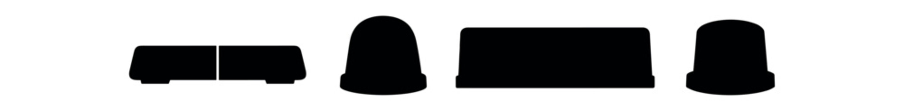 Four black hat silhouette icons including flat caps and bowler styles