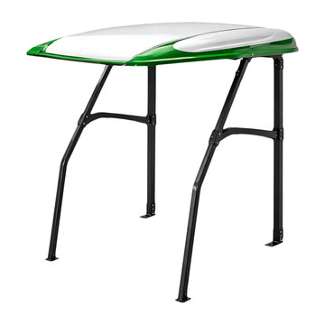 Boat bimini top with green accents on transparent background