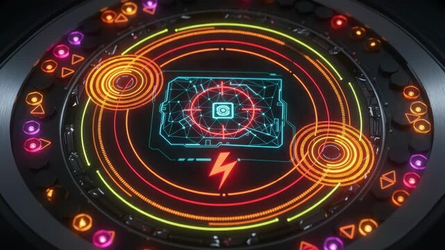 Closeup on an alert panel with vibrant warning indicators clearly visible highlighting IoT system response to unauthorized vault access attempts.