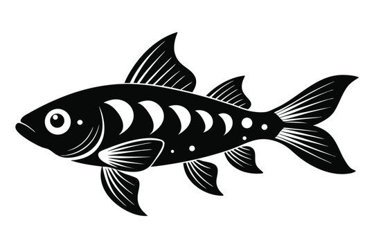 molly fish silhouette line art vector illustration