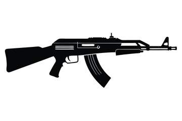 Fototapeta premium mini 14 rifle silhouette line art vector illustration