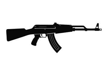 Fototapeta premium mini 14 rifle silhouette line art vector illustration