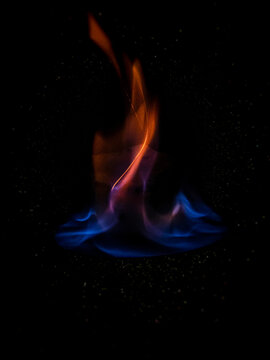 blue flame on black background