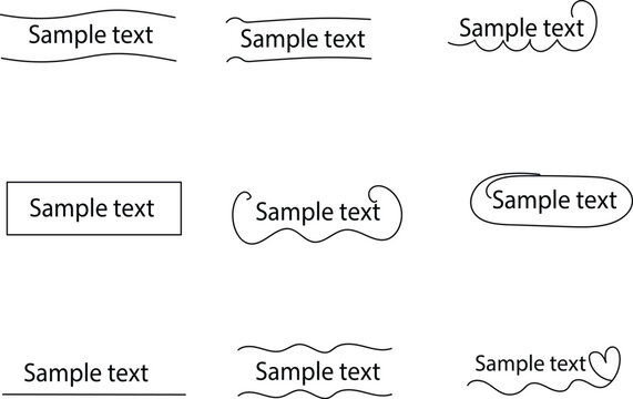 Collection of sample text graphics and templates