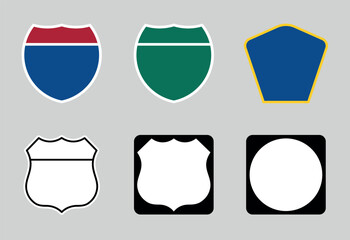 USA interstate county road empty signs set. Vector © Glitter_Klo