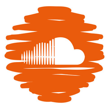 Soundcloud distorted round icon