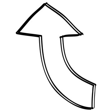 Cartoon curve right direction arrow