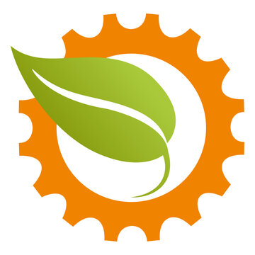 Cogwheel leaf icon