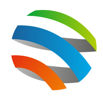 Colorful 3d spiral orbit icon