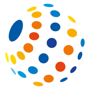 Multicolor bubbles globe icon