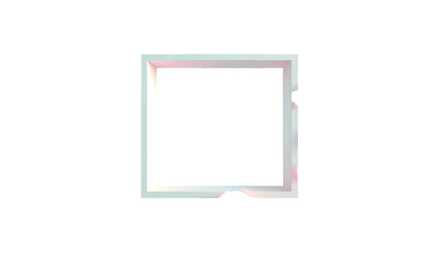 A weathered square frame with a missing chunk, set against a black backdrop