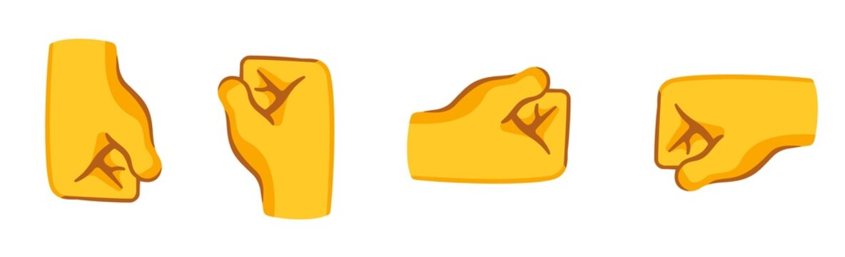 Dynamic Multi-Angle Clenched Fist Emoji Collection