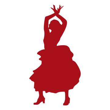 Flamenco dancer pose silhouette