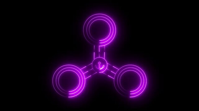 red neon fidget spinner toy isolated on a white background, a popular stress relief gadget representing fun, games, and entertainment with a glow effect.