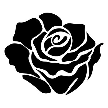Blooming rose head flat icon