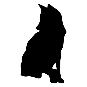 Wolf sitting silhouette