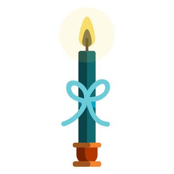 Shamash candle with ribbon