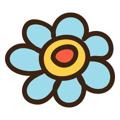 Obraz premium Flower head colored doodle