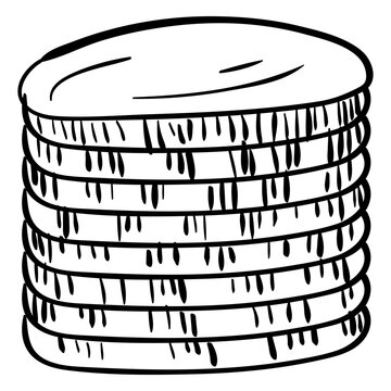 Poker chips stack doodle