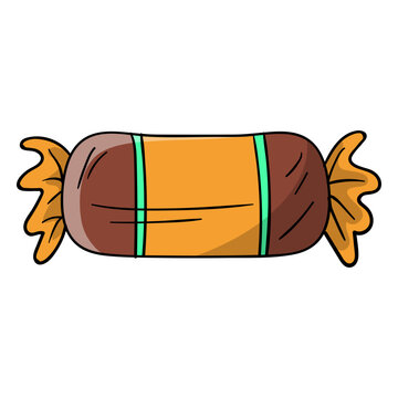 Wrapped hard candy cartoon