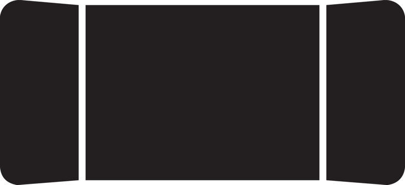 Simple black icon of a mobile phone with a flat screen and rounded edges