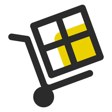 Box on push cart icon