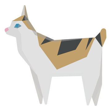 American bobtail cat geometric illustration