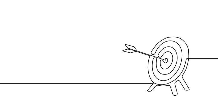 Continuous one line arrow art up drawing target direction down. Arrow one line finance business growth illustration outline single work circle goal process doodle sign around grow around process sigh.