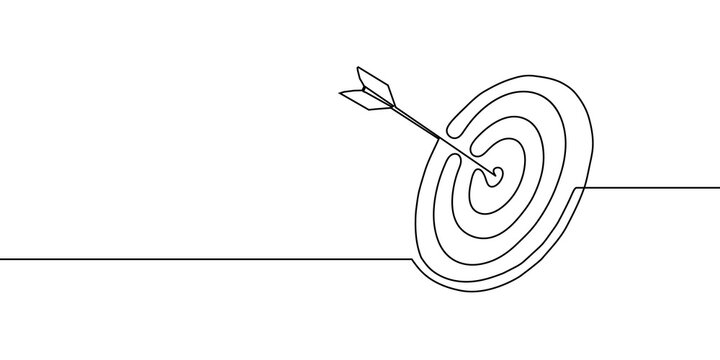 Continuous one line arrow art up drawing target direction down. Arrow one line finance business growth illustration outline single work circle goal process doodle sign around grow around process sigh.
