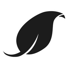 Obraz premium Curved tip leaf black icon
