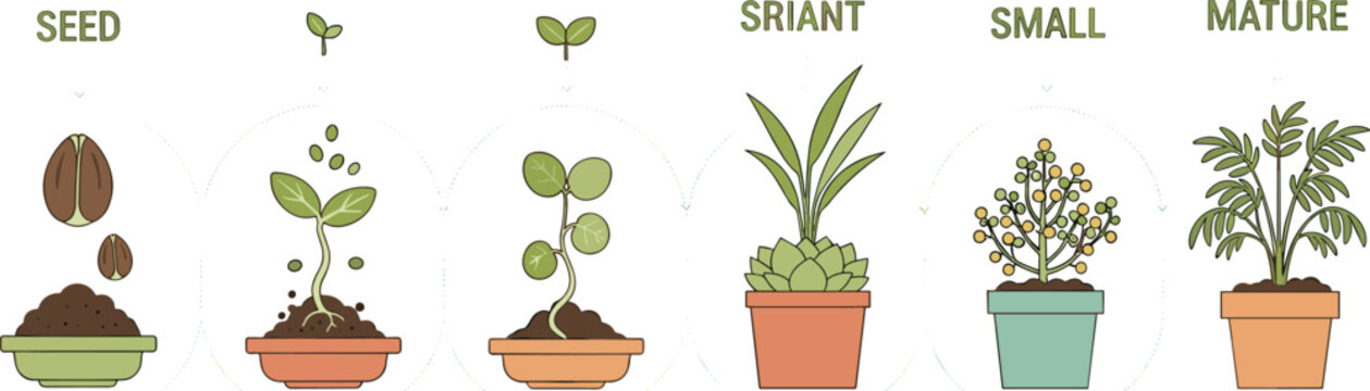 From Seed to Bloom: Witness the journey of life as a seed sprouts, grows, and blossoms, showcasing the miracle of nature's growth process.