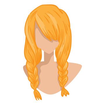 Blonde double braids hair icon