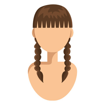 Double braids hair woman avatar